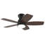 Ventilateur de plafond encastré 32 pouces avec lumière DEL à intensité variable et télécommande, pales en bois massif de couleur noire classique, idéal pour les chambres à coucher