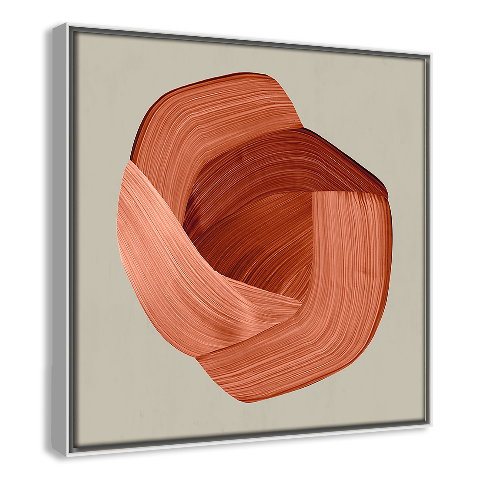 Thormond "Crema" Painting, 13.5" H x 13.5" W x 2" D, White Framed