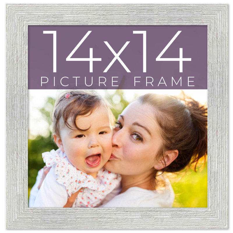 Cadre photo en bois massif Mattew, Blanc, 14 po x 14 po