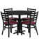Jinnie 36'' Round Laminate Table Set with X-Base and 4 Ladder Back Metal Chairs