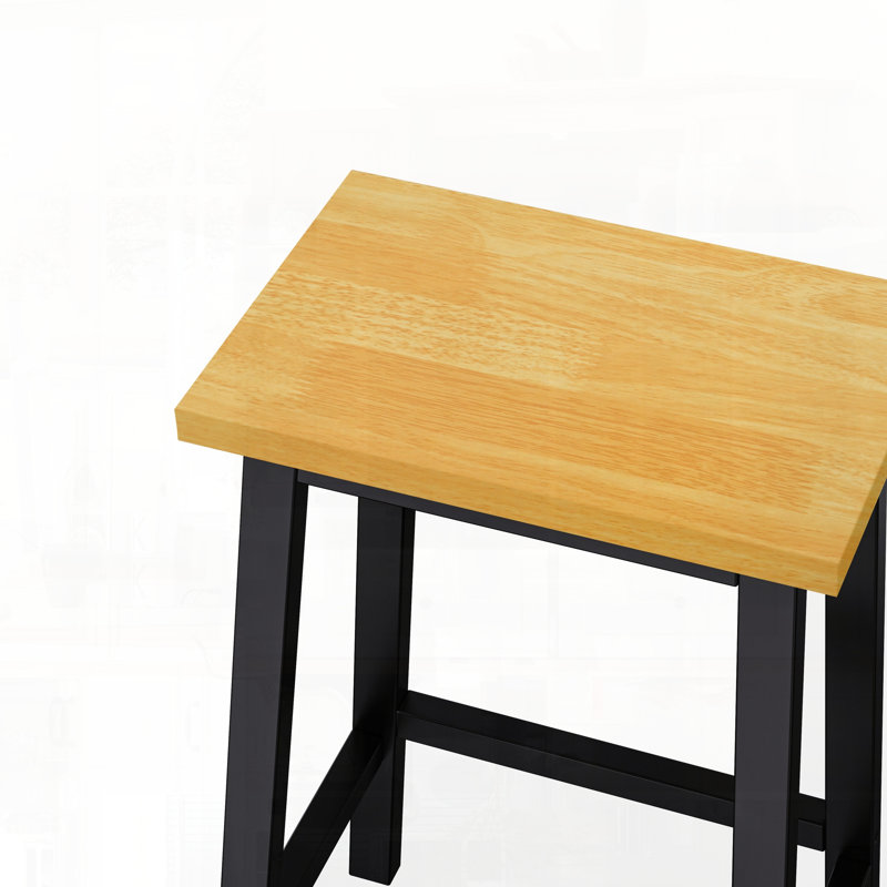 Ensemble de tabourets de bar en bois massif avec repose-pieds pour une utilisation stable dans la cuisine
