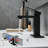 Modern Bathroom Sink Faucet, Black Matte Waterfall, Deck Plate, Pop Up Drain, Supply Lines, One Handle , Geometric Shape, Side , Cartridge Valve, Contemporary Style Tap Faucet With Waterfall Look,
