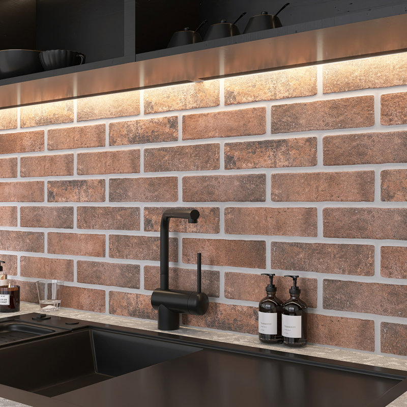 Jerica Brick 2.95 In. X 11 In. Matte Porcelain Floor And Wall Tile, Marron