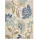 Tapis floral beige/bleu/sauge