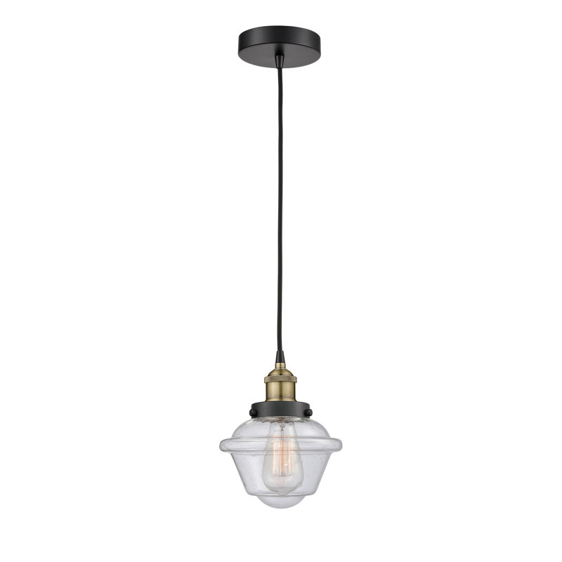 Luminaire suspendu 1 lumière Calliope, Bullé, Laiton antique noir
