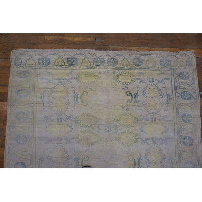 Light Decorative Washed Out Antique Small Indian Cotton Agra Rug