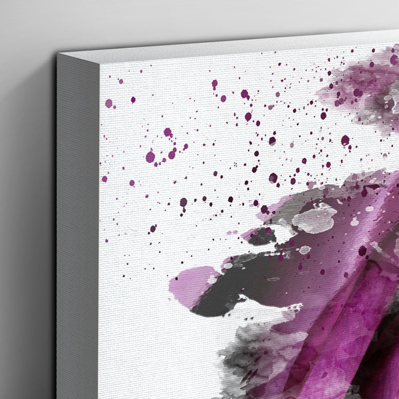 Flower Purple Rose - Wall Art, 50cm H x 76cm W, Wrapped Canvas
