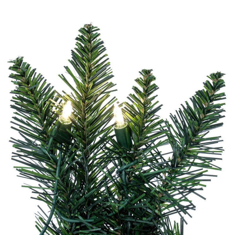 Couronne de sapin artificielle Peabody, Transparent chaud, H 30 po x l 30 po x P 3 po