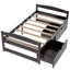 Lits simples avec rangement peu encombrants, bois de pin, espresso moderne