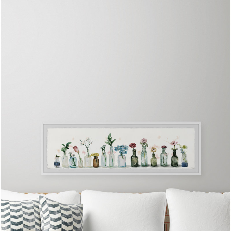 «Colorful Blooms», reproduction d'art sur papier encadré, H 10 po x l 30 po x 1,5 po