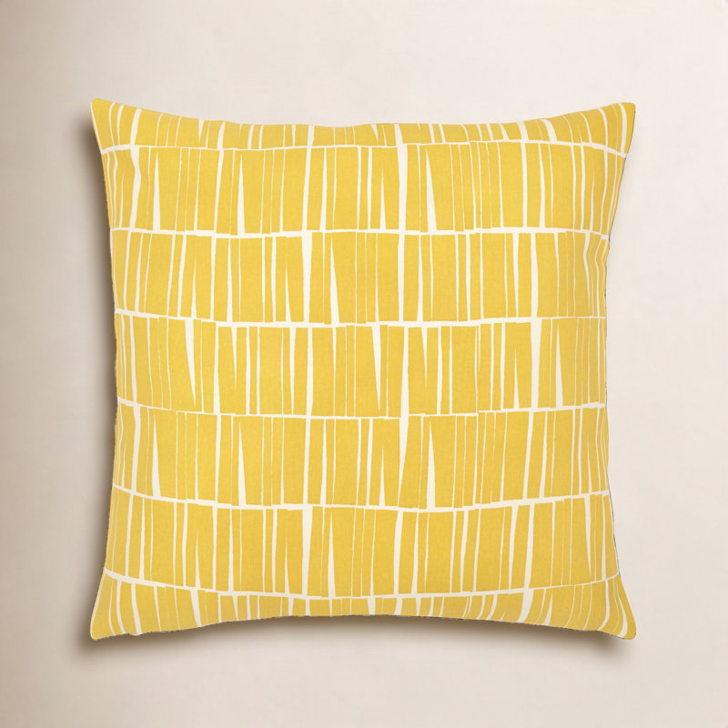 Barrone Abstract Down Reversible Throw Pillow, 20" x 20", Mustard/Beige