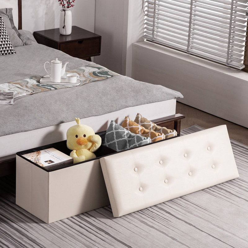 Banc de rangement en similicuir