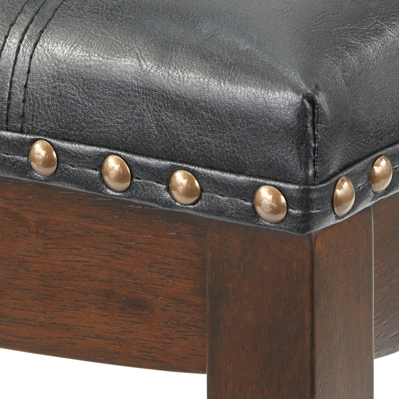 Tabouret de selle rembourré 24 po Brenner, Brun, Noir