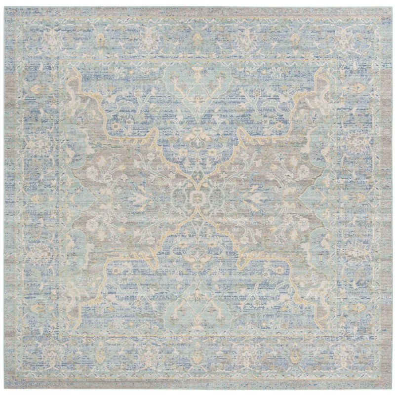Cotton Oriental Indoor Rug, Round 6'