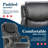 La-Z-Boy Delano Big & Tall Executive Office Chair, Ergonomic Mid-Back with Body Pillow Lumbar Support, ComfortCore® with Memory Foam Cushion, Mahogany Wood Arms and Swivel Base, Bonded Leather-91904558