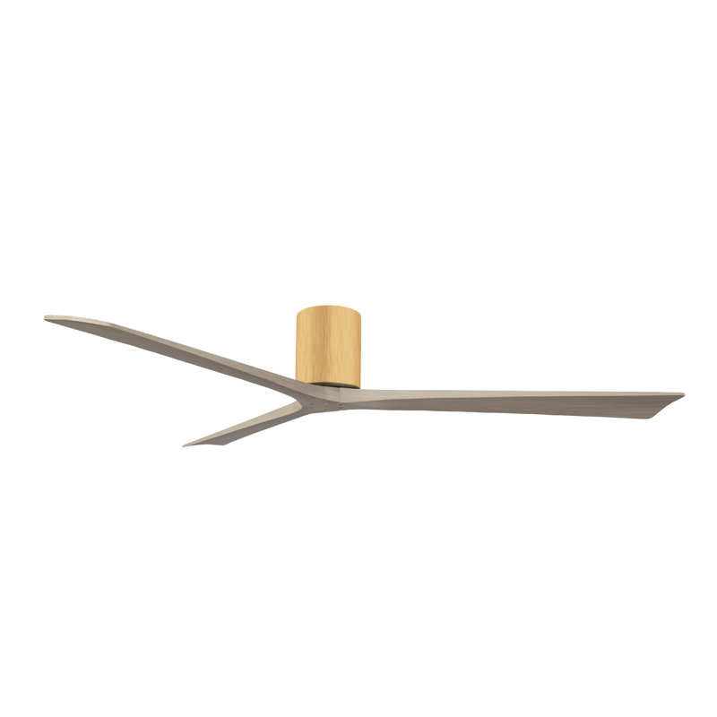 Ventilateur de plafond à 3 pales Olivier, Érable clair, Ton bois de frêne gris, 72"