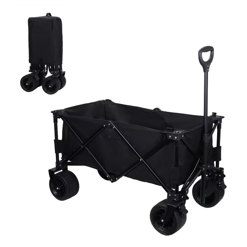 Chariots de jardin avec poignée réglable, Noir