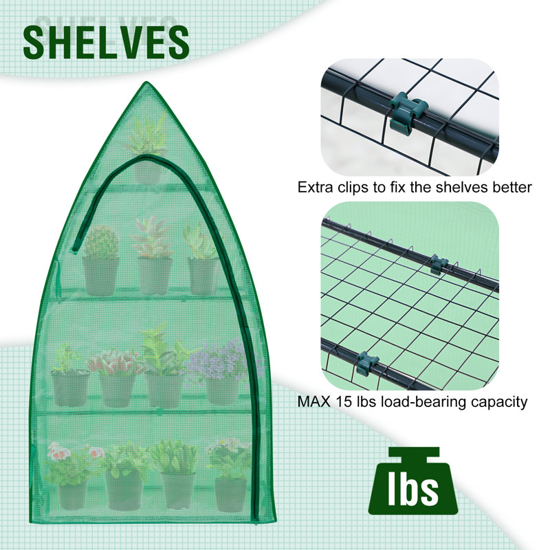 4-Tier Portable Mini Greenhouse With Shelves