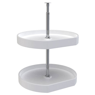 Rev-A-Shelf Polymer 2-Shelf 20" D-Shaped Lazy Susan Organizer for Corner Wall Kitchen Cabinets