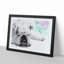 Sleeping White British Bulldog in Abstract - Picture Frame Painting Print-55619207-55619211