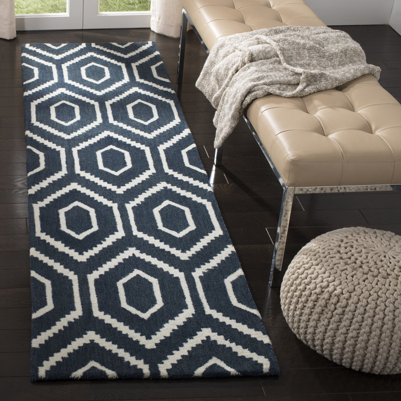 Forsberg Hand Tufted Wool Geometric Rug, Runner 2'3" x 8'