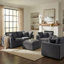 Ensemble de canapés en U 4 pièces, 2 fauteuils d'appoint + causeuse + pouf amovible, ensemble de canapés en chenille avec structure, comprend 3 coussins décoratifs, ensemble de meubles de salon modernes-996684088