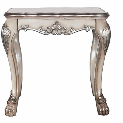 Table d'appoint carrée rétro blanc os