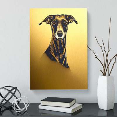 Greyhound Gold Leaf - Wrapped Canvas