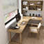 Bureau de direction en L en bois massif Burlywood