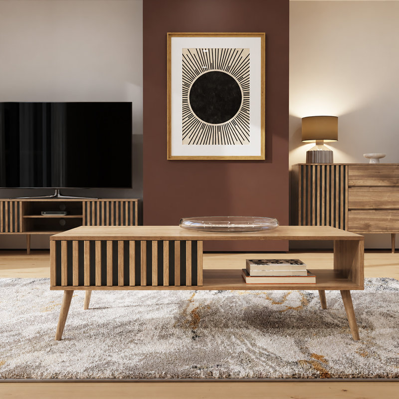 Gowans Coffee Table with Storage, Brown