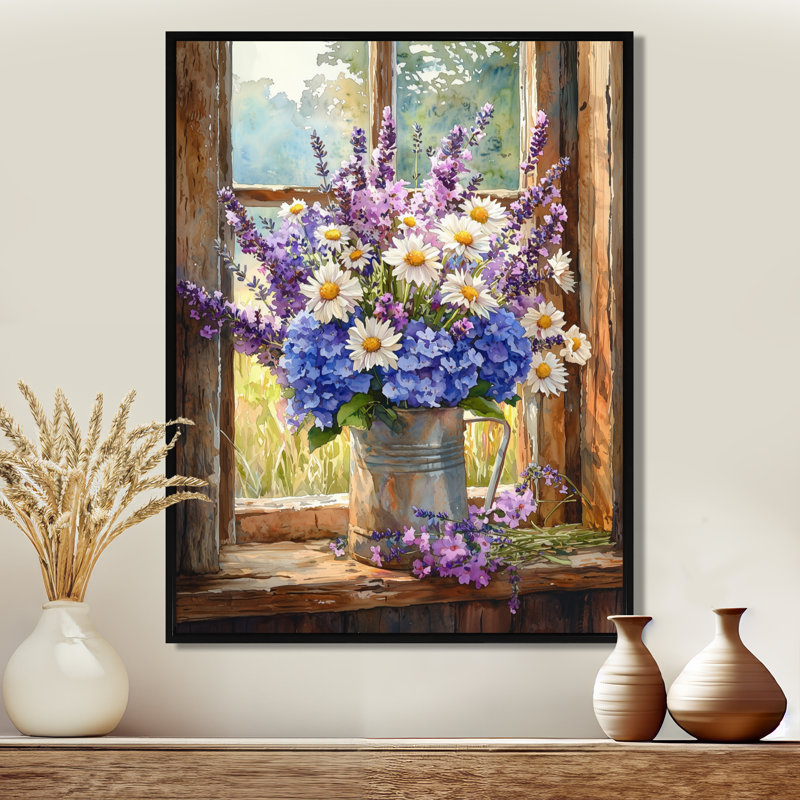 Jaeonna - impression sur toile florale, H 32 po x l 24 po, Impression encadrée flottante, Noir