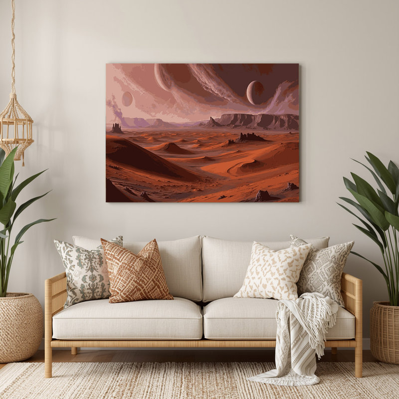 Art mural en métal Space Mars, H 240 po x l 288 po x P 0,05 po