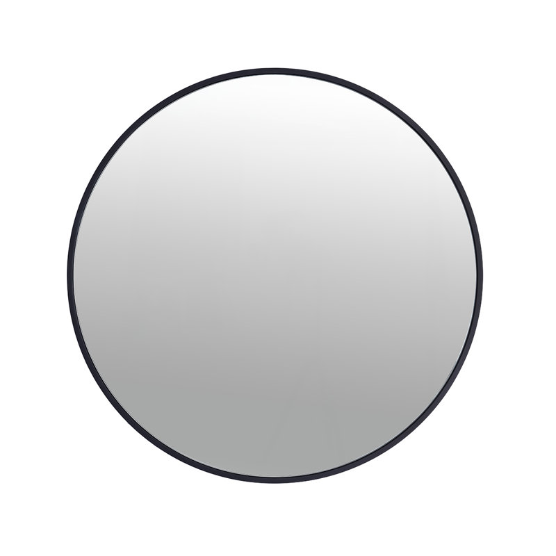 Damius Metal Flat Wall Mirror, Matte Black