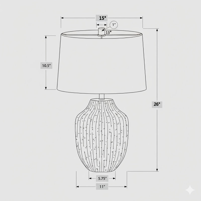 Lighting, H 26 po, lampe de table, céramique crème, abat-jour ivoire / crème, transitionnel
