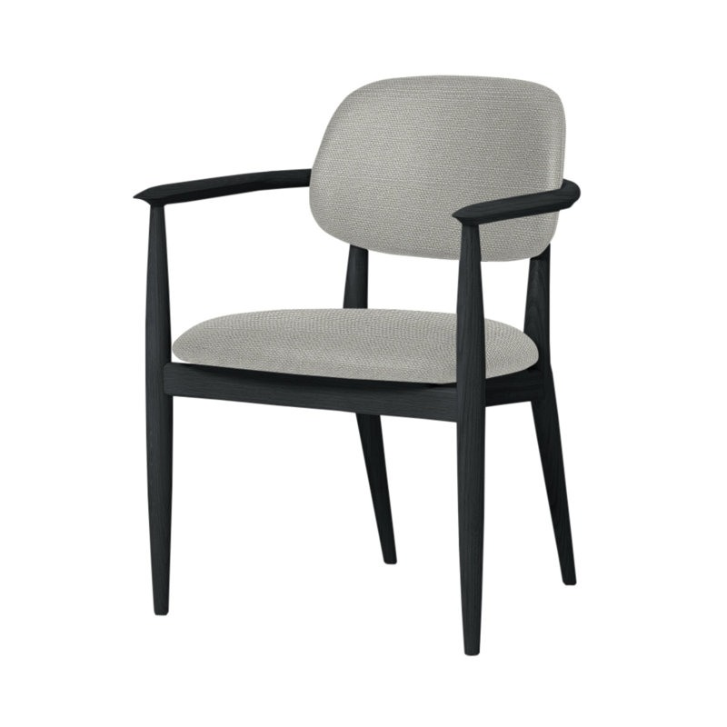 Chaise Slow de Space Copenhagen, Chêne gris, L493 Nickel Sanfor 3475
