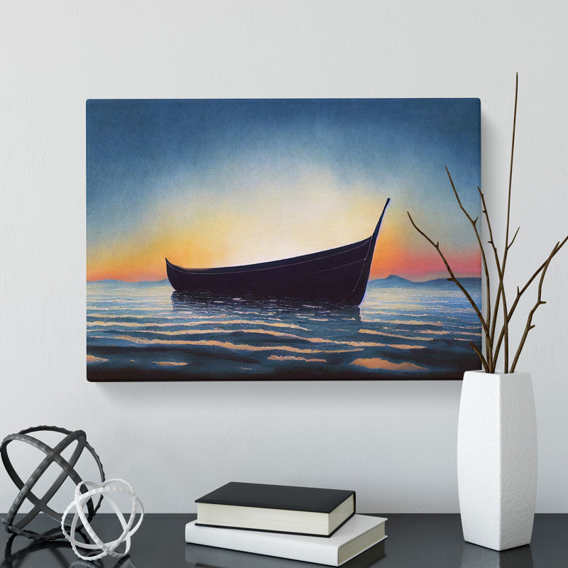 Boat At Sunrise - Wrapped Canvas, 35cm H x 50cm W x 3cm D