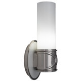 Chase Wall Sconce - Polished Nickel, Polished Cas White