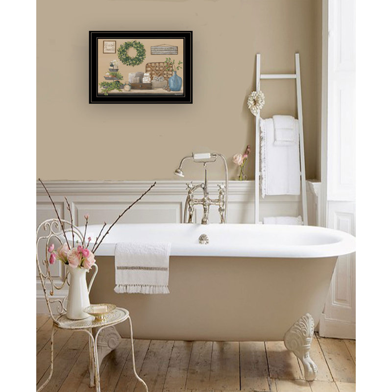 "Farmhouse Bath I" par Pam Britton, reproduction d’art sur papier encadrée, Encadré noir / blanc