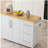 A large capacity kitchen island cart with an expandable top