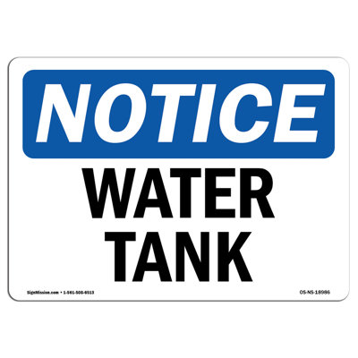 Water Tank Aluminum Sign 12 x 18
