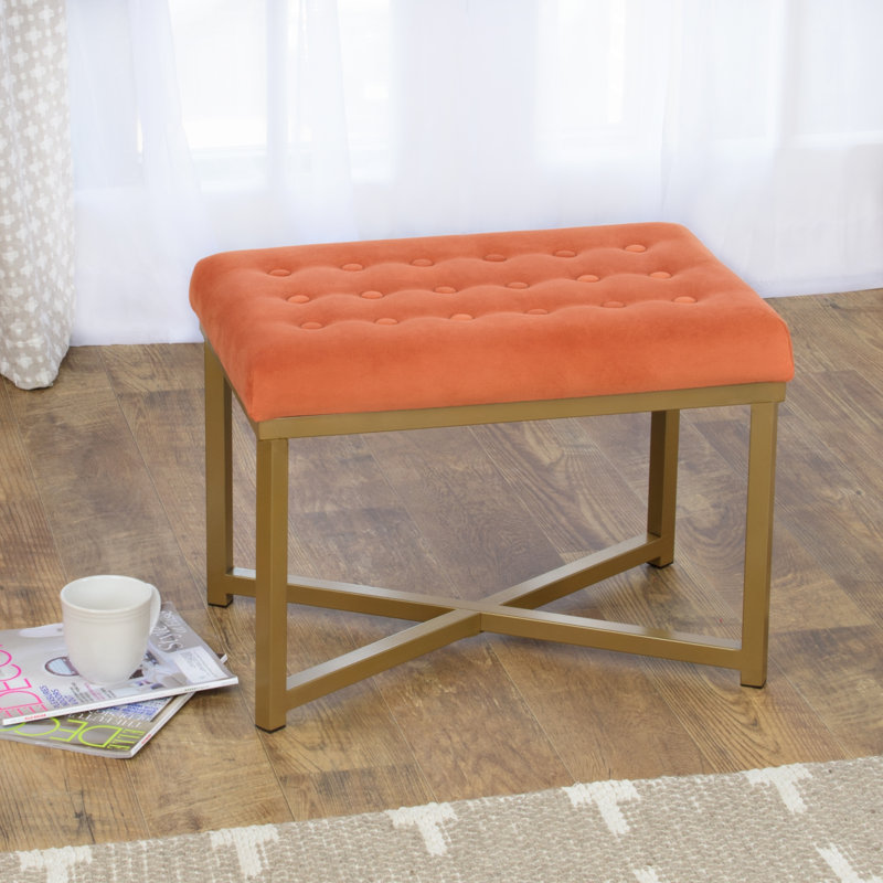 Repose-pieds standard rectangulaire en velours capitonné l 24 po Mikey