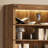83.4"Tall Modern Bookshelf with Doors, Farmhouse Bookcase with 3-Tier Adjustable Shelves, Display Shelves with LED Light,Large Storage Cabinet for Living Room,Home Office, Walnut