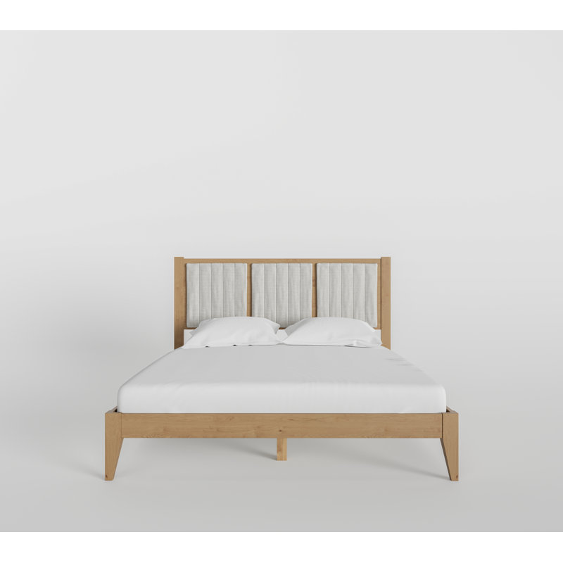 Henry Solid Wood Bed, King, Natural