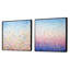 Minimalisme arc-en-ciel - ensemble de 2 collages carrés abstraits-122302937-122302936