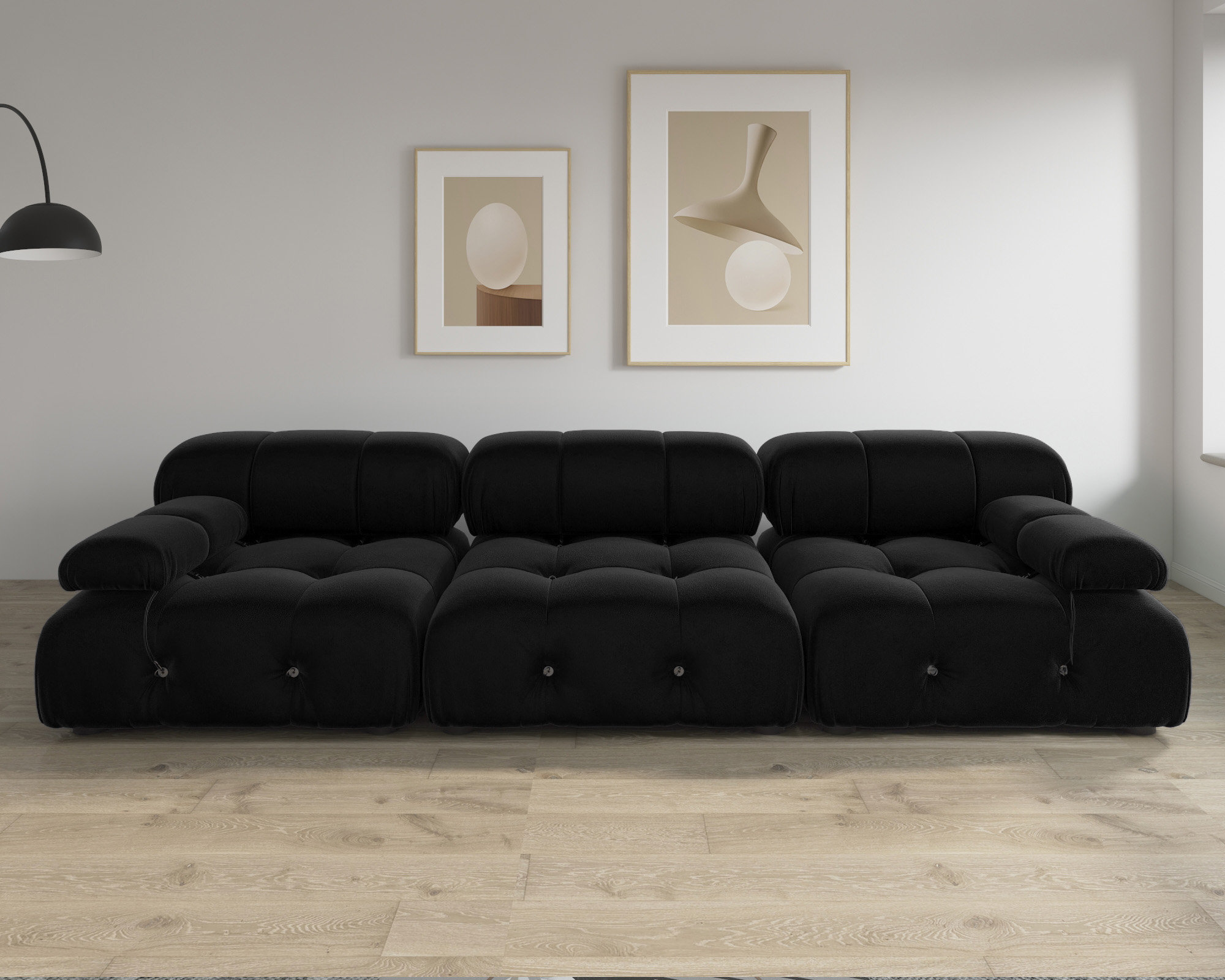 Cylan 104" Black Upholstered Sofa