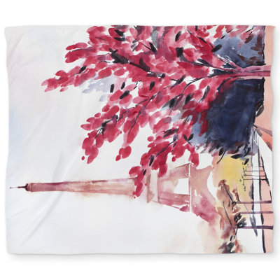 Paris & Eiffel Scene Red Scenic Duvet Cover | Home Decor