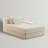 Oversized Modular Flannel Double Chaise Lounge Chair with 4 Pillows, Pure Foam Filled, No Assembly Required, Beige-118698505