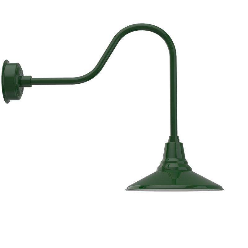 Luminaire de grange d’extérieur Albali, Vert rétro, H 25,62 po x l 14 po x P 32 po