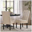 Chaise de salle à manger CARTER 5-TUFT KD avec capitonnage élégant et cuir ivoire lisse, parfaite pour les salles à manger modernes-1166949114