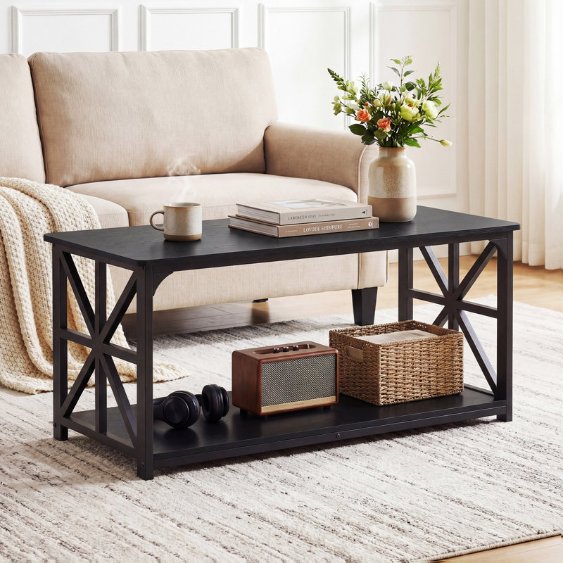Coffee Table with Storage, Black